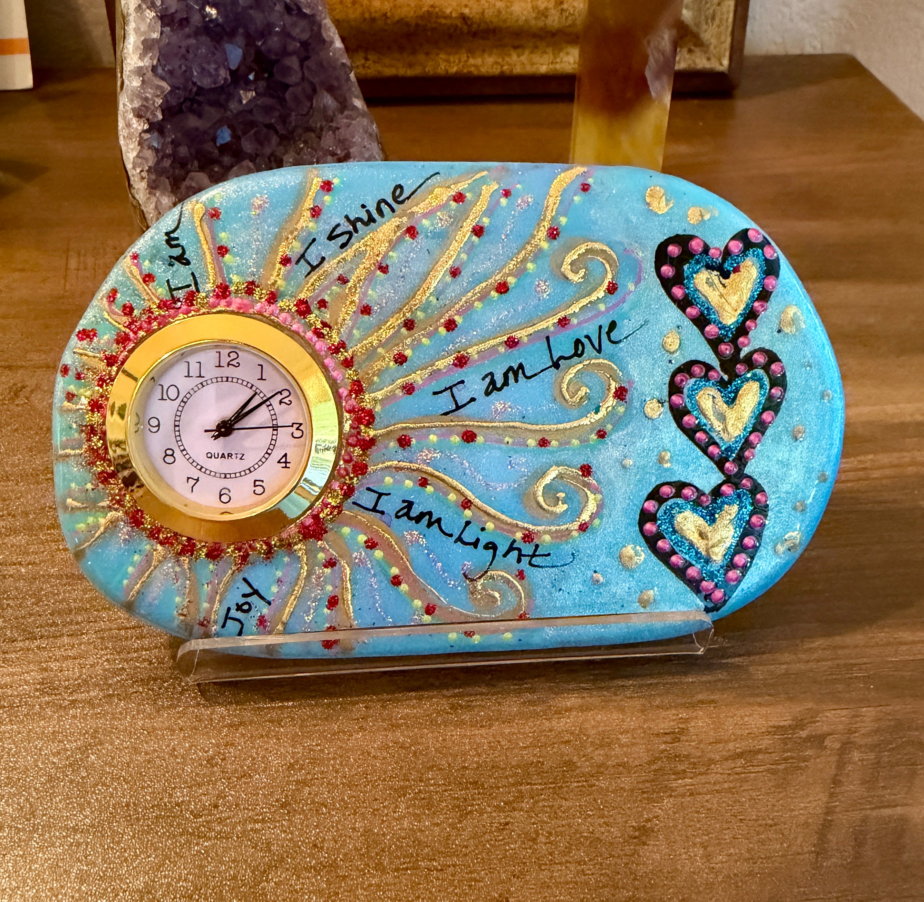 Marble Clock: I Am Love I Am Light
