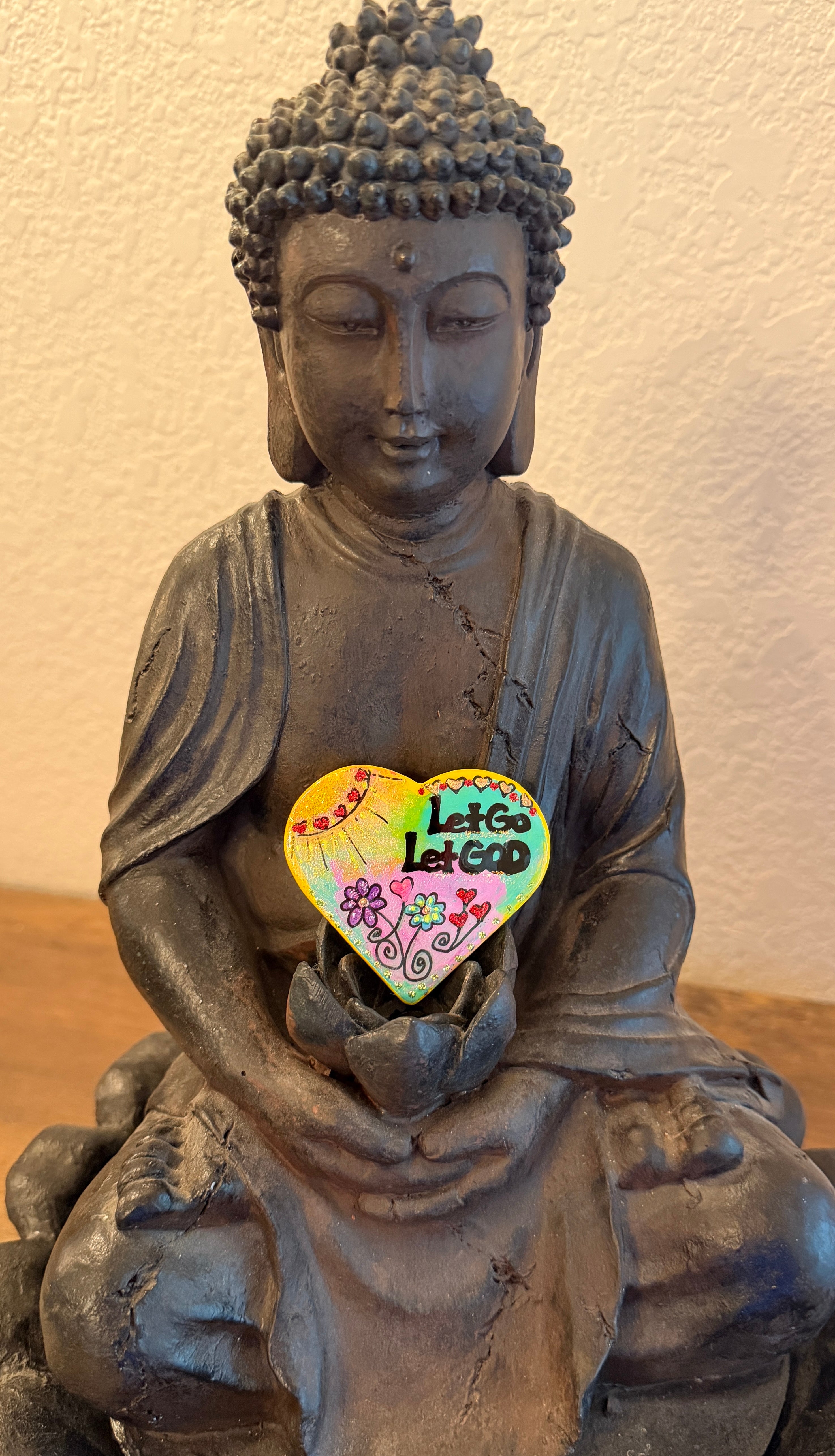Greek Marble Magnet: Let Go Let God