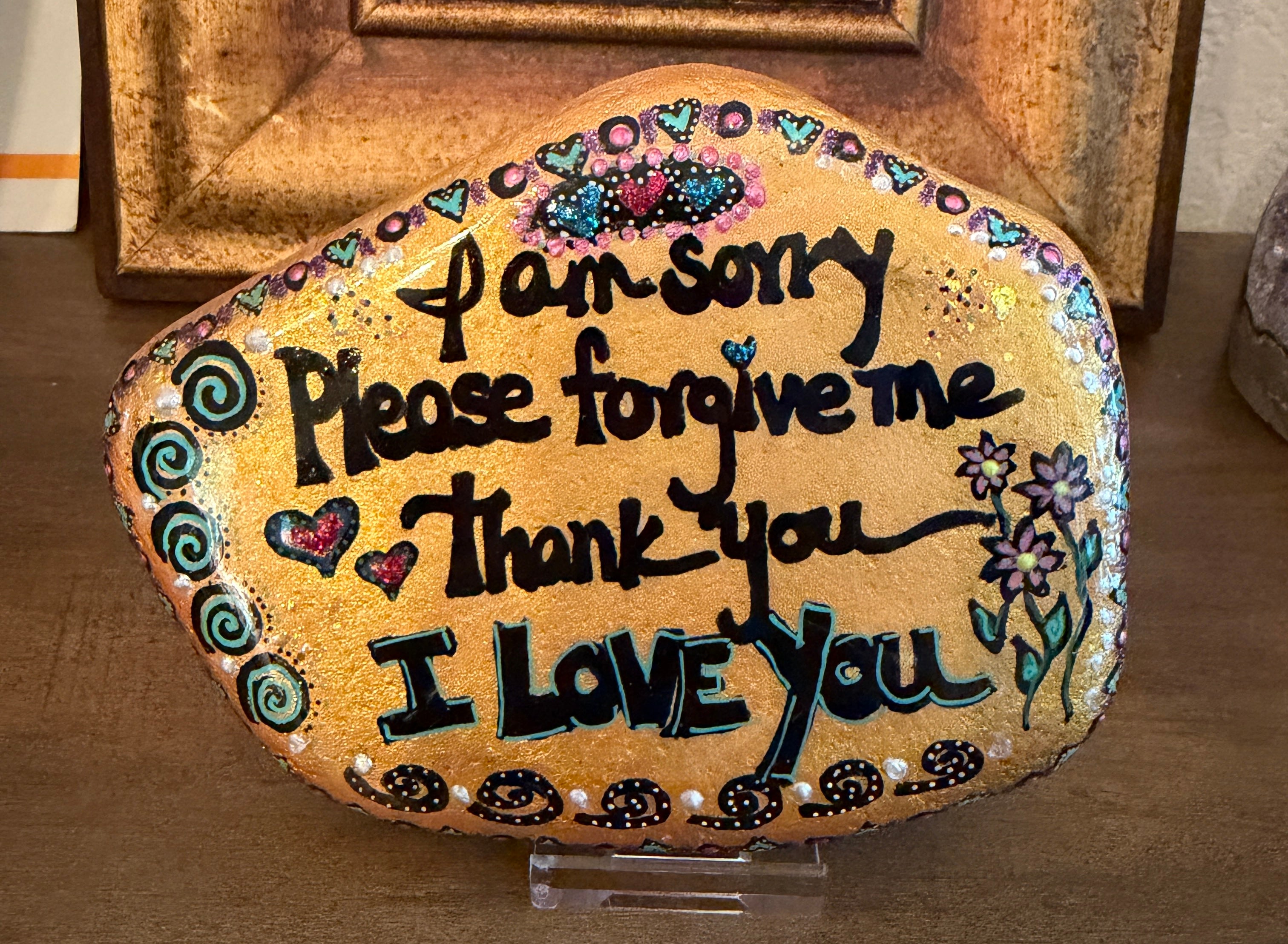 Desk Stone: I Am Sorry Please Forgive Me Thank You I Love You