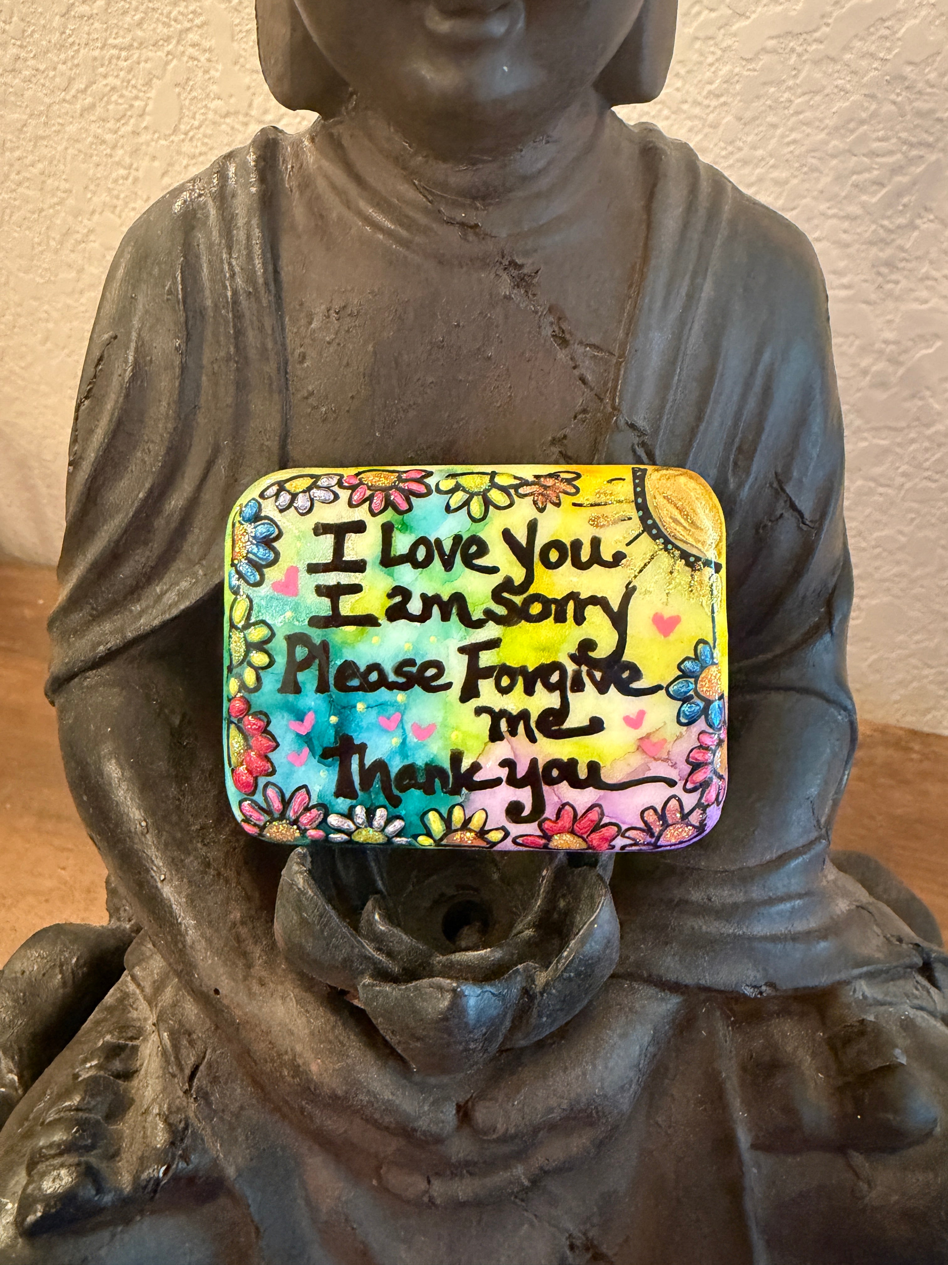 Greek Marble Magnet: Ho'oponopono Prayer