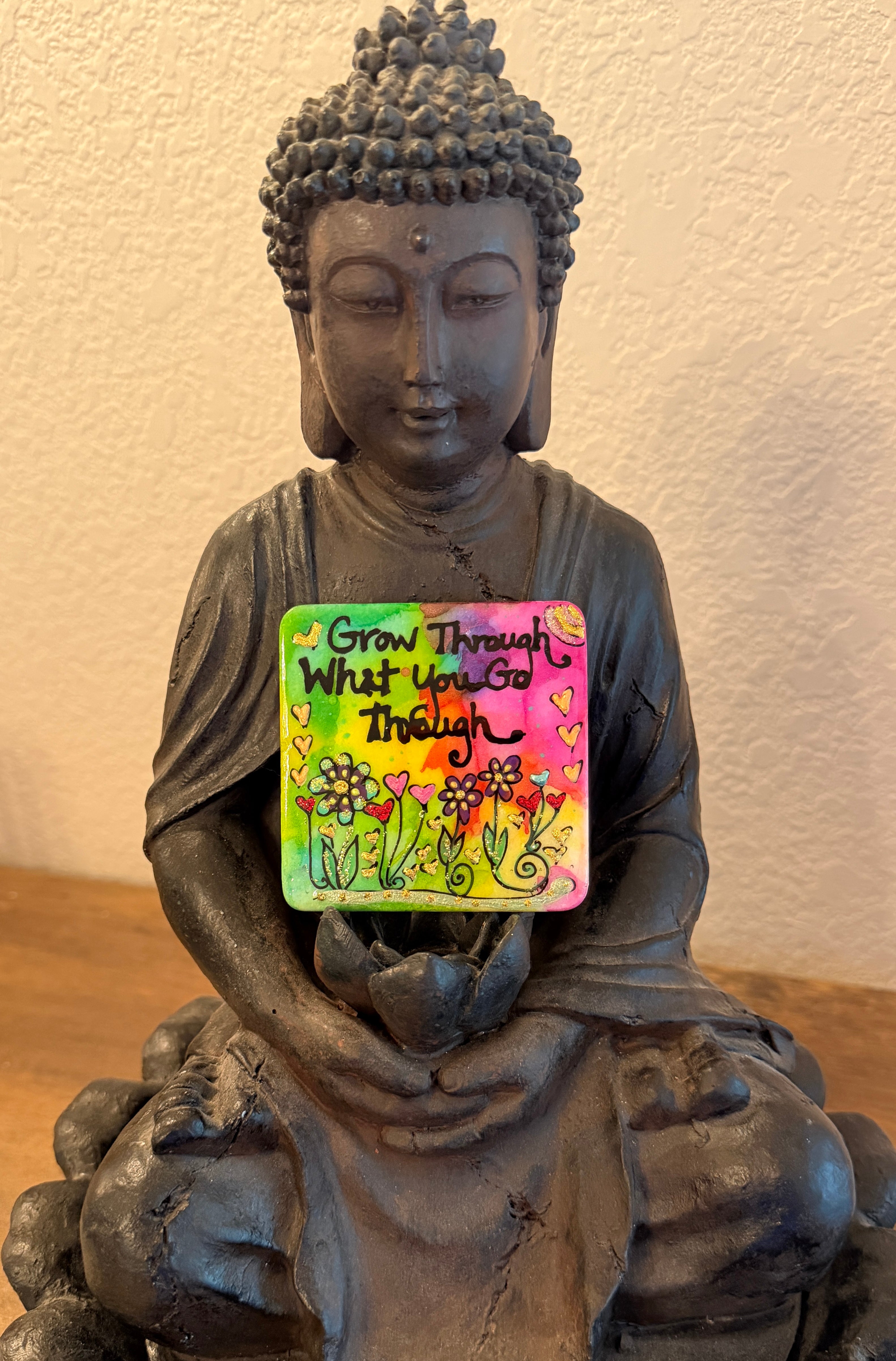 Greek Marble Magnet: Grow Through What You Go Through